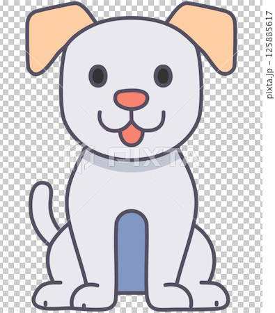 坐著的狗插圖 125885617