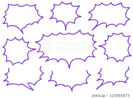 クレヨン素材　手描きのふきだしセット 125885675