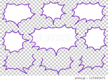 クレヨン素材　手描きのふきだしセット 125885675