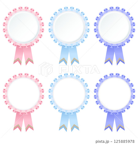 リボンの装飾 ロゼッタ メダル セット 装飾 勲章 名誉 ビビッド ピンク シアン ブルー リボンの装飾 ロゼッタ メダル セット 装飾 勲章 名誉 ビビッド ピンク シアン ブルー 125885978