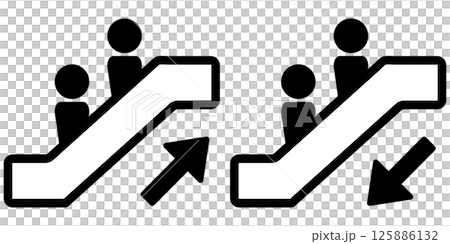 Escalator icon set up and down Escalator icon set up and down 125886132