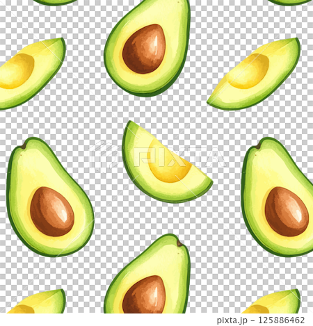 酪梨圖案水彩插畫AI生成 125886462