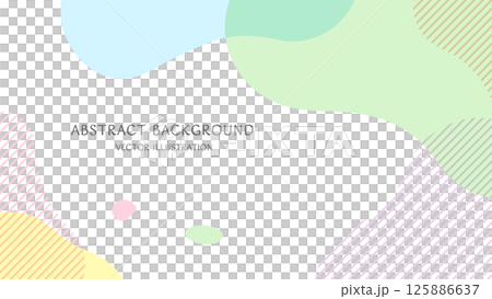 由柔和色彩的抽象形狀組成的簡潔時尚的背景材料。 16:9 尺寸向量插圖 125886637