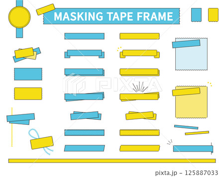 シンプルなマスキングテープフレームセット 125887033