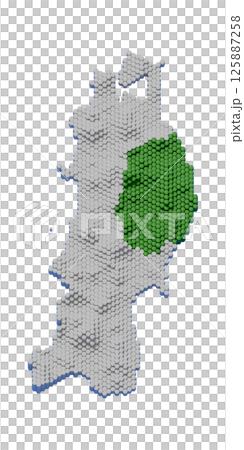 Honeycomb structure of Iwate Prefecture relief map 125887258