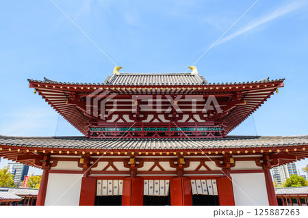四天王寺伽藍 金堂と青空 大阪市 四天王寺伽藍 金堂と青空 大阪市 125887263