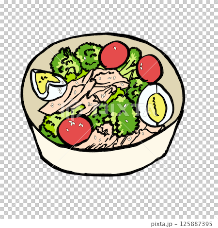 Salad image illustration material 125887395