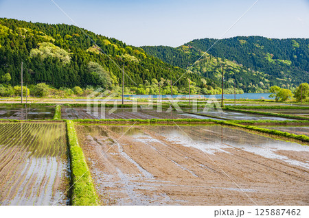 湖北地方余呉町の田園風景 滋賀県長浜市 湖北地方余呉町の田園風景 滋賀県長浜市 125887462