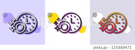 Cleaning dishes with Time line icon. Halftone dotted pattern. Gradient icon with grain shadow. Dishwasher sign. Clean tableware sign. Line dishwasher timer icon. Various designs. Vector Cleaning dishes with Time line icon. Halftone dotted pattern. Gradient icon with grain shadow. Dishwasher sign. Clean tableware sign. Line dishwasher timer icon. Various designs. Vector 125888471