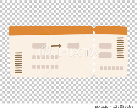 Hand drawn cute rough boarding pass illustration 125889168