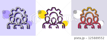Team work line icon. Halftone dotted pattern....のイラスト素材 [125889552] - PIXTA