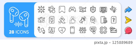 Eco energy, Gamepad and Online question line icons. Interest rate, AI generate, Inflation icons. Pack of House security, Group, Developers chat icon. Phone pay, Seo gear, Headphone pictogram. Vector Eco energy, Gamepad and Online question line icons. Interest rate, AI generate, Inflation icons. Pack of House security, Group, Developers chat icon. Phone pay, Seo gear, Headphone pictogram. Vector 125889689