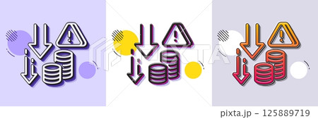 Deflation line icon. Halftone dotted pattern. Gradient icon with grain shadow. Economic crisis sign. Income reduction symbol. Line deflation icon. Various designs. Vector Deflation line icon. Halftone dotted pattern. Gradient icon with grain shadow. Economic crisis sign. Income reduction symbol. Line deflation icon. Various designs. Vector 125889719