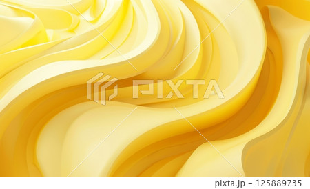 Swirling and flowing lines create a warm yellow abstract background offering a sense of tranquility and brightness suitable for various designs 125889735