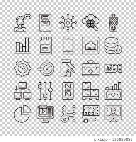 device artificial intelligence technology icon set 125889855