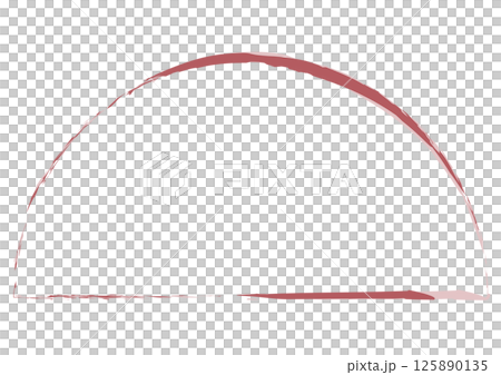 赤い手描きの半円フレーム背景 125890135