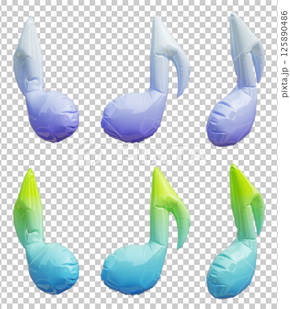 musical note shape foil balloon 3D graphic musical note shape foil balloon 3D graphic 125890486