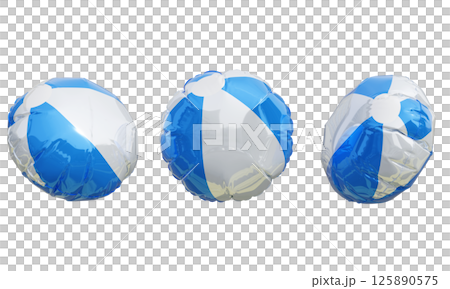 beachball shape foil balloon 3D graphic 125890575