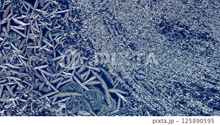 Ice texture on the window. Gradient color. Abstract background Ice texture on the window. Gradient color. Abstract background 125890595