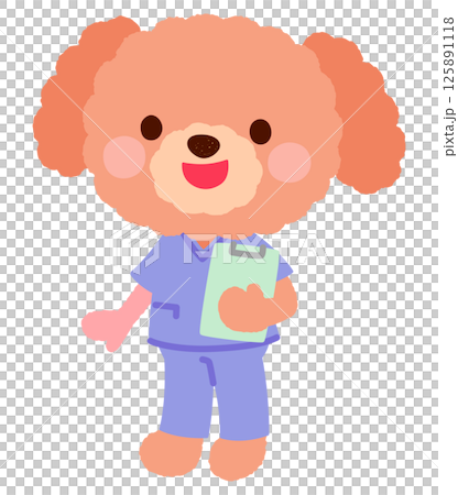 Cute dog doctor A dog doctor wearing scrubs Cute dog doctor A dog doctor wearing scrubs 125891118