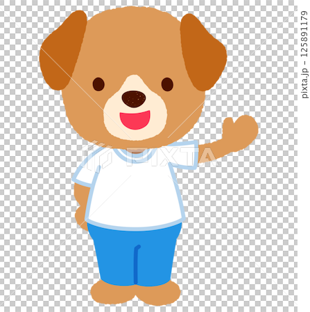 Cute dog character sportswear staff Cute dog character sportswear staff 125891179