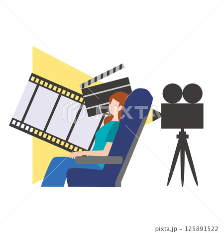 映画鑑賞をする女性 125891522