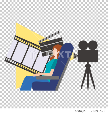映画鑑賞をする女性 125891522