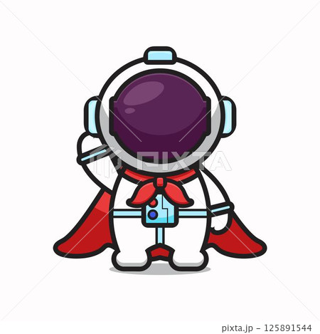Cute astronaut character super hero cartoon vector icon illustration Cute astronaut character super hero cartoon vector icon illustration 125891544