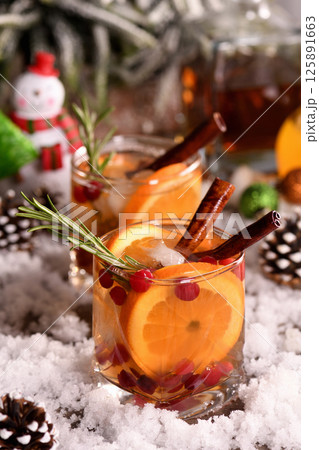 Winter Bourbon smash Cocktail Winter Bourbon smash Cocktail 125891663
