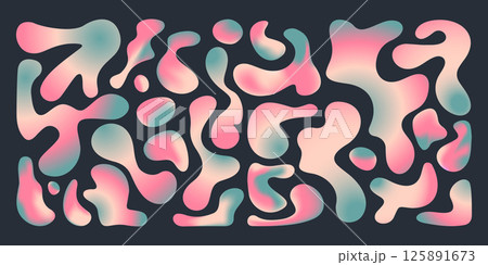 Abstract gradient shapes on black background Abstract gradient shapes on black background 125891673