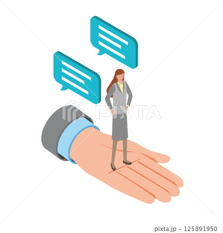 女性をビジネスサポートするイメージイラスト 125891950