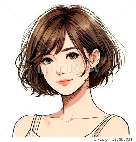 ショートヘアの女性 125892031