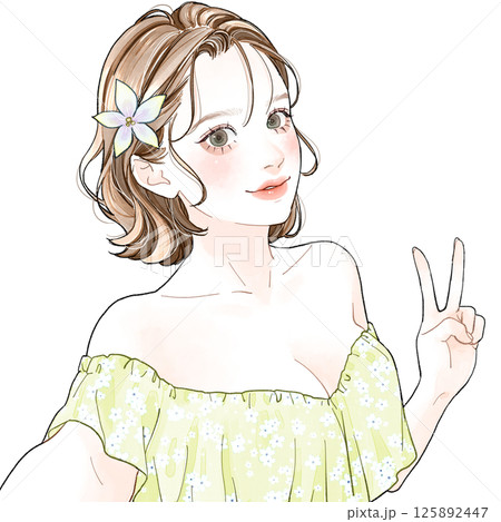 水着を着て自撮りしている女性 水着を着て自撮りしている女性 125892447