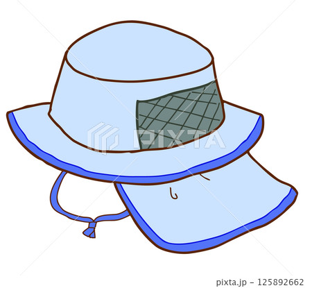 日除け付き後頭部がメッシュ素材の帽子 日除け付き後頭部がメッシュ素材の帽子 125892662