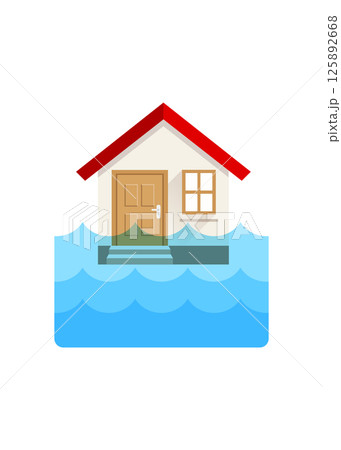 Flood home icon stock illustration Flood home icon stock illustration 125892668