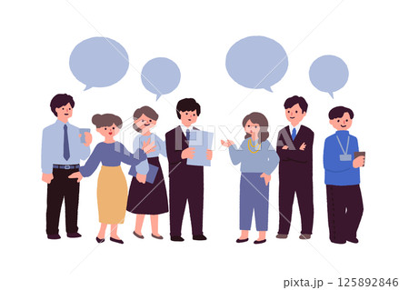 会話をする会社員のイラスト 125892846