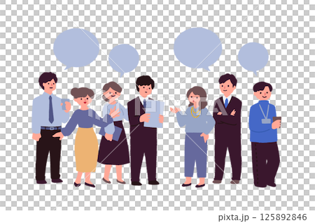 会話をする会社員のイラスト 125892846