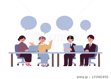会議をする会社員のイラスト 会議をする会社員のイラスト 125892850