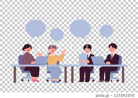 会議をする会社員のイラスト 会議をする会社員のイラスト 125892850