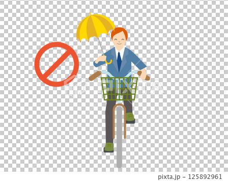 自行車交通規則違反象形文字標記、禁止圖標 125892961