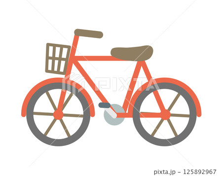 赤い自転車のフラットデザインアイコン 赤い自転車のフラットデザインアイコン 125892967