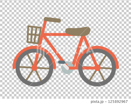 赤い自転車のフラットデザインアイコン 赤い自転車のフラットデザインアイコン 125892967