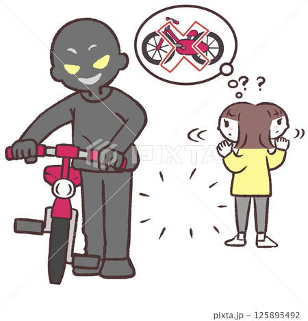 自転車を盗む人のイラスト 自転車を盗む人のイラスト 125893492