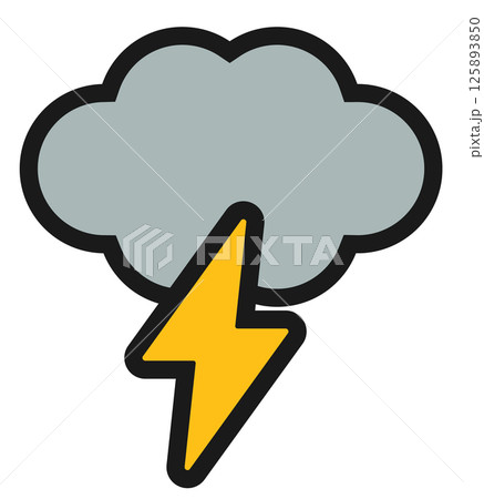 雷雲のアイコンイラスト 125893850
