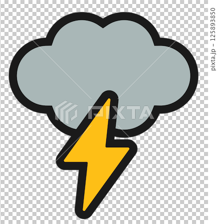 雷雲のアイコンイラスト 125893850