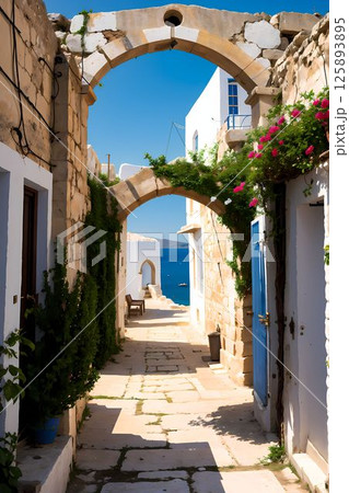 地中海をイメージした建物 125893895