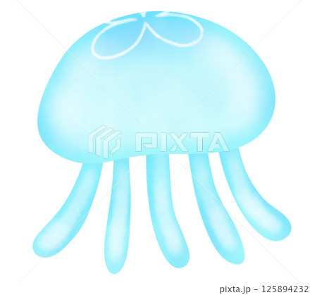 透き通るクラゲのイラスト 125894232