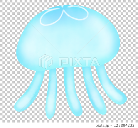 透き通るクラゲのイラスト 125894232