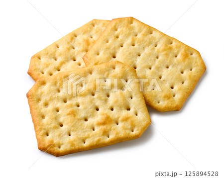 crackers on white background crackers on white background 125894528