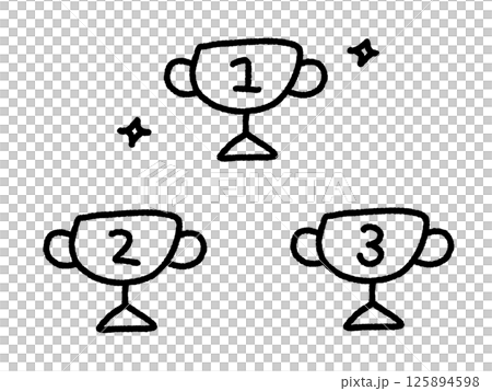 手描きのゆるくて可愛いトロフィーのランキングセット 手描きのゆるくて可愛いトロフィーのランキングセット 125894598
